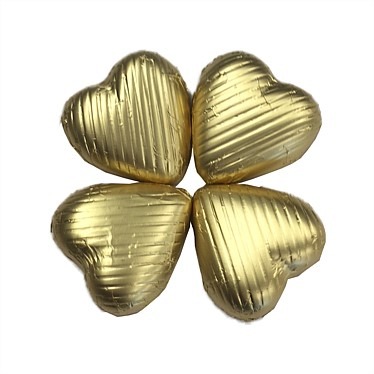 antique gold foiled chocolate mini hearts