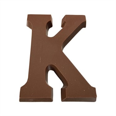milk chocolate letter K