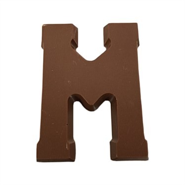 milk chocolate letter M