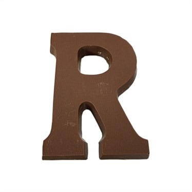 milk chocolate letter R